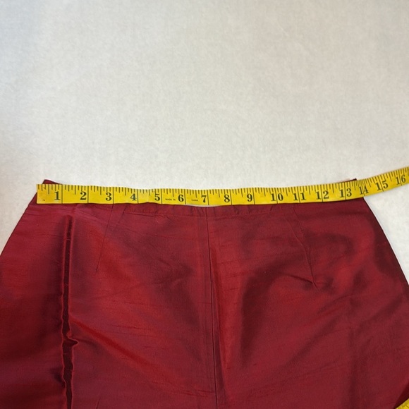 VTG Finity Studio Red 100% Silk 2-Piece Pantsuit Blazer & Trousers Women’s Sz 6 - Picture 13 of 14